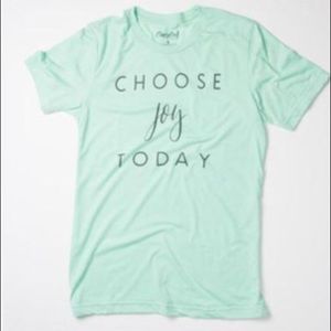 Choose Joy Mint colored inspiring t-shirt